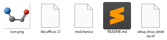 Example of the contents of a downloaded zip