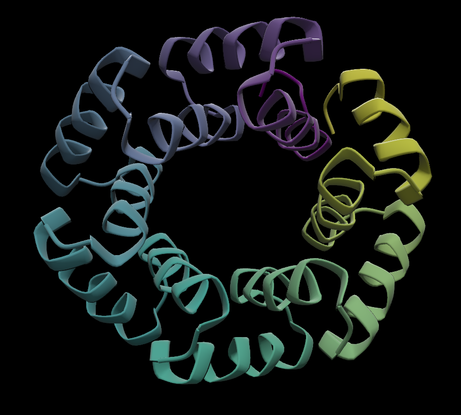 Example ribbon/cartoon mesh of protein