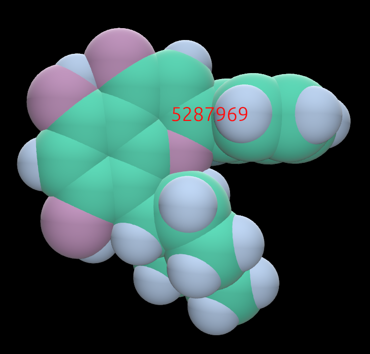 A small molecule, CPK color