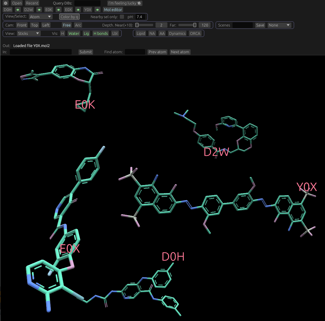 Several small molecules opened